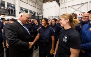 Ford visits Hamilton to announce expanded cancer coverage for firefighters